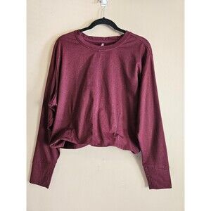 MTA Womens dark red Long Sleeve Activewear Cropped, size XL